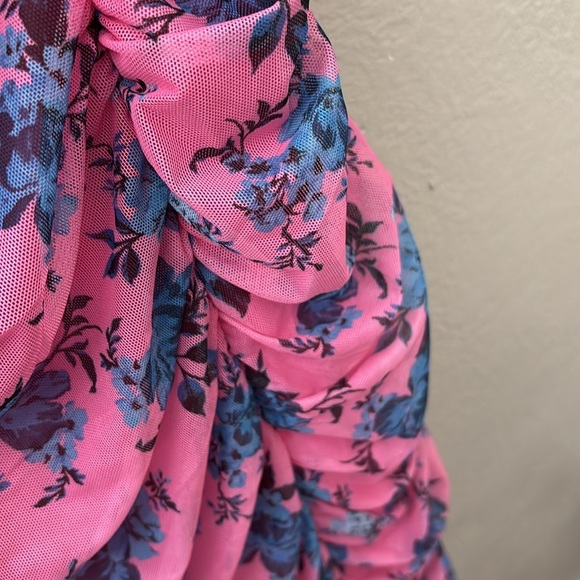 NWT Women’s Plus Size Torrid Mini Mesh Shirred Bodycon Dress Size: 2X 18/20 Pink - Picture 3 of 9